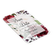 Burgund Floral Vellum Wasserfarbe Save the Date Magnet (Rechte Seite)