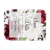 Burgund Floral Vellum Wasserfarbe Save the Date Magnet (Horizontal)