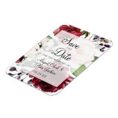 Burgund Floral Vellum Wasserfarbe Save the Date Magnet (Linke Seite)