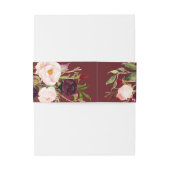 Burgund Floral Wedding Einladung Bly Band (Rückseitenbeispiel)