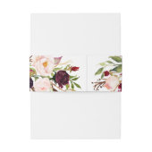 Burgund Floral Wedding Einladung Bly Band (Rückseitenbeispiel)