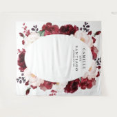 Burgund Floral Wedding Foto Hintergrund Wandteppich (Vorderseite (Horizontal))