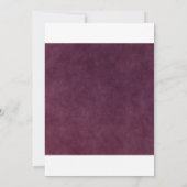 Burgund Floral Wedding Probe Dinner lädt ein Einladung (Rückseite)