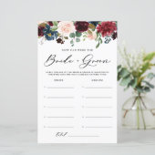 Burgund Floral wie alt waren Braut und Gräuel (Stehend Vorderseite)