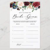 Burgund Floral wie alt waren Braut und Gräuel (Vorderseite)