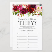 Burgund Floral wie alt waren sie LGBTQ (Vorne/Hinten)