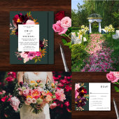 Burgund Forest Green Blush Floral Wasserfarbe Einladung