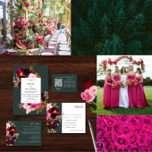 Burgund Forest Green Blush Floral Wasserfarbe Menükarte