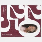 Burgund Foto 2025 Abschluss Fleecedecke (Vorderseite (Horizontal))