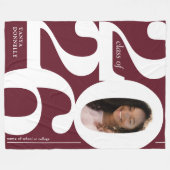 Burgund Foto 2025 Abschluss Fleecedecke (Vorderseite (Horizontal))