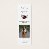 Burgund Foto Beerdigung Gedicht Lesezeichen Karte (Vorderseite)