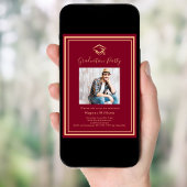 Burgund Foto Cap Graduation Party Einladung