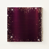 Burgund Foto Diamanten Rose Gold Glitzer Notizblock (Rückseite)