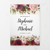 Burgund-Foto Dreifach Gefaltete Einladung (Cover)