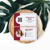 Burgund Foto QR Code Verbinde dich mit mir Visitenkarte