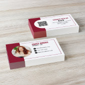 Burgund Foto QR Code Verbinde dich mit mir Visitenkarte