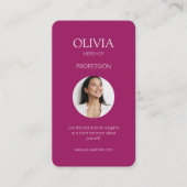 Burgund Foto SozialQR-Code Visitenkarte (Vorderseite)