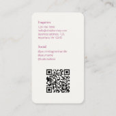 Burgund Foto SozialQR-Code Visitenkarte (Rückseite)