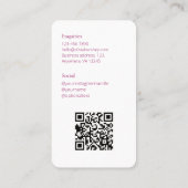 Burgund Foto SozialQR-Code Visitenkarte (Rückseite)