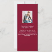 Burgund Foto Spaß Fakten Geburtstagskarte Einladung (Rückseite)