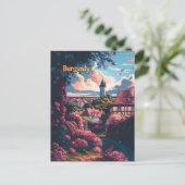 Burgund Frankreich Vintage Anzeige Postkarte (Stehend Vorderseite)