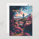 Burgund Frankreich Vintage Anzeige Postkarte (Vorne/Hinten)