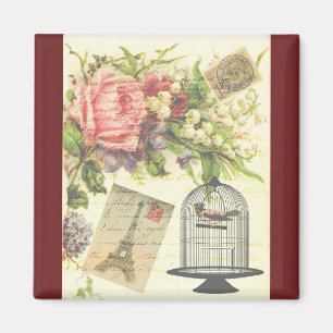 Burgund-französisches Thema Vintage Paris Magnet