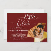 Burgund ganz einfach die Nacht vor der Probe Abend Einladung (Vorderseite)