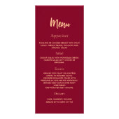 Burgund Geburtstagsprogramm Dinner Karte Werbekarte (Hinten)