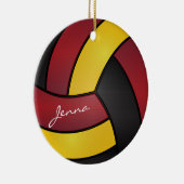 Burgund, Gelb und Schwarzer Volleyball 2 | DIY Nam Keramikornament (Rechts)