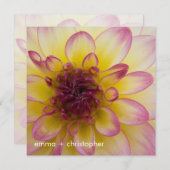 Burgund, Gelb und Weiß Dahlia Save The Date (Vorne/Hinten)