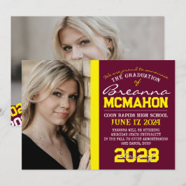 Burgund & Gelber Abschluss 2 Foto Ankündigung