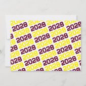 Burgund & Gelber Abschluss Foto Einladung (Rückseite)