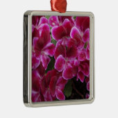 Burgund Geranium Silbernes Ornament (Rechts)