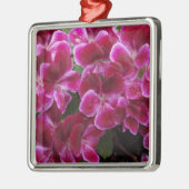 Burgund Geranium Silbernes Ornament (Links)
