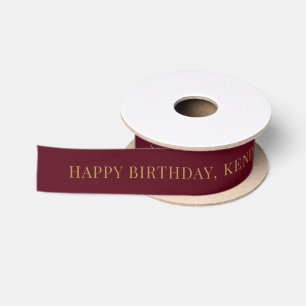 Burgund-Geschenk zum Geburtstag mit individuellem Satinband