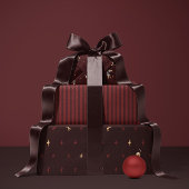 Burgund gestreiftes Geschenkpapier