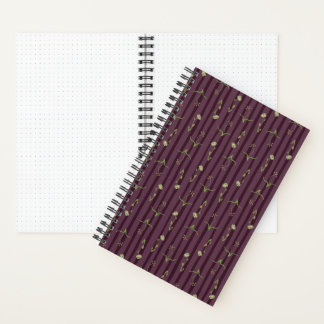 Burgund gestreiftes Hardcover-Notizbuch Notizblock