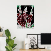 Burgund Gladiolas von Lina Poster (Heimbüro)