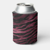 Burgund Glam Foil Glitzer Tiger Streifen Party Dosenkühler (Kanne Rückseite)
