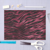 Burgund Glam Foil Glitzer Tiger Streifen Seidenpapier (Handwerk)