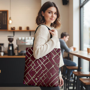 Burgund Glamour-Geometrie Tasche