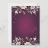 Burgund Glitzer Balloons Blume 80. Geburtstag Einladung (Rückseite)