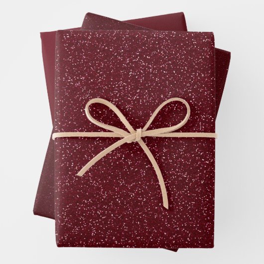 Burgund-Glitzer Geschenkpapier Set (Beispiel)
