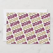 Burgund & Gold 3 Foto Abschluss Einladung (Rückseite)