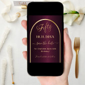 Burgund Gold 50. Geburtstag Save The Date