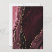 Burgund Gold Agate 80. Geburtstag Einladung (Rückseite)