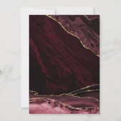 Burgund Gold Agate Marble 21. Geburtstag Einladung (Rückseite)