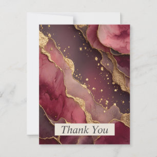 Burgund & Gold Agate Vielen Dank Karte