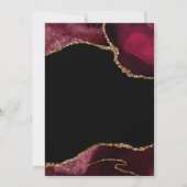 Burgund & Gold Agate Virtual Birthday Einladung (Rückseite)